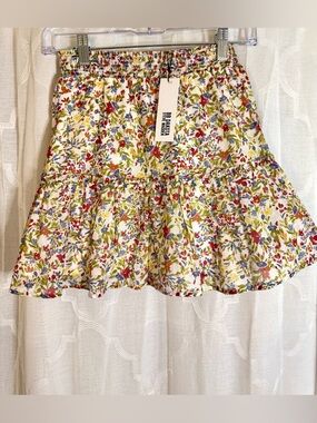BB Dakota Dakota Floral Mini Skirt NWT XS Cottagecore Tiered Ruffle